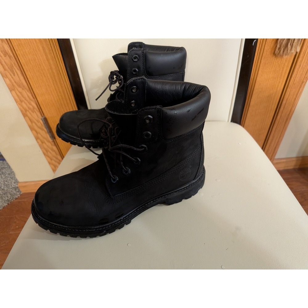 Timberland 6 Inch Premium Waterproof Boots Black Nubuck Leather 8658A Mens 8.5 M